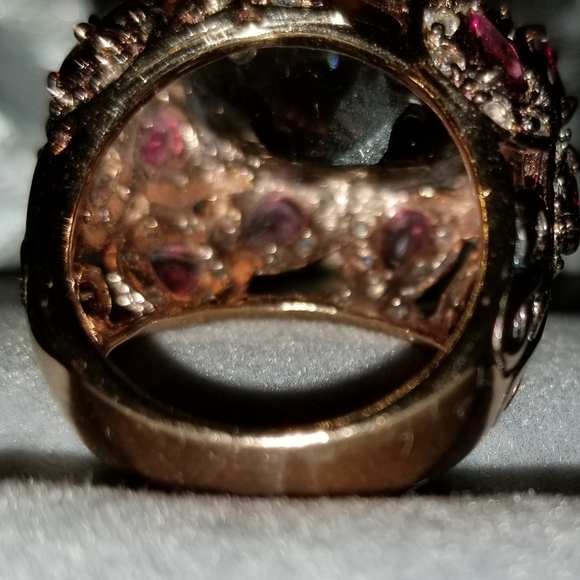 Exquisite Sterling Silver Genuine Diamond Sz. 7 - Picture 5 of 6